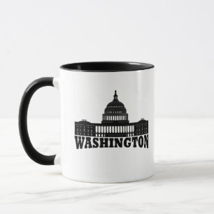 Taza Elegante y Simple Escritura Washington DC