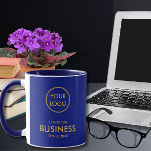Taza Elegante y simple logotipo de negocios Royal Blue 