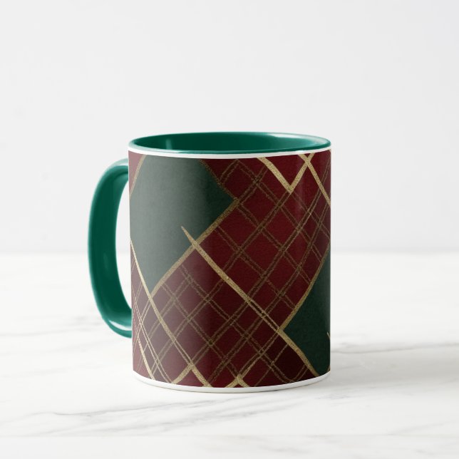 Taza Elegante yerba de oro verde rojo (Anverso izquierdo)