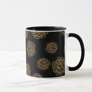 Taza Elegantes flores amarillas doradas de Halloween so