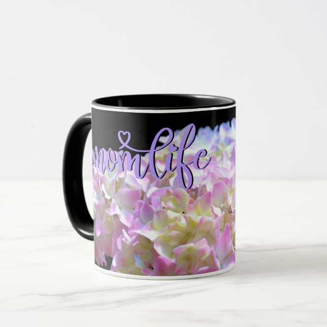 Taza Elegantes hortensias florales amarillas blandas de (Anverso izquierdo)