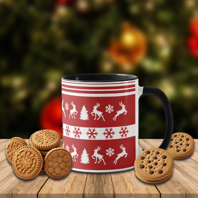 Taza Elegantes líneas de copos de nieve para renos (Subido por el creador)