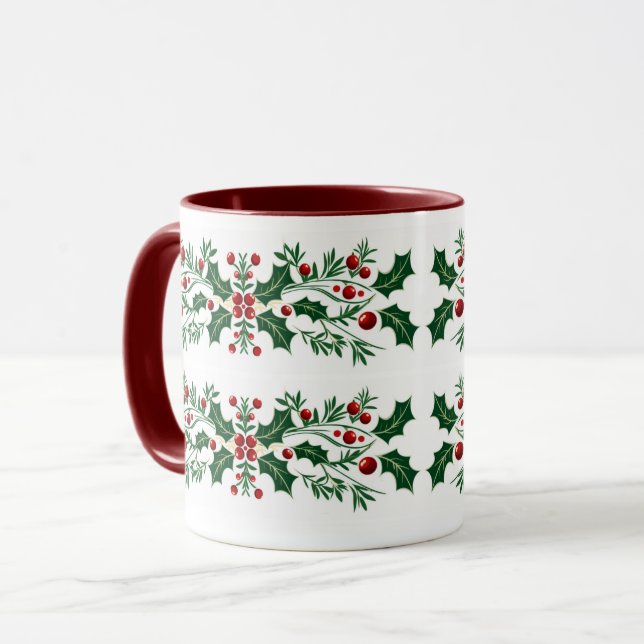 Taza Elegantes Navidades botánicos decorativos (Anverso izquierdo)