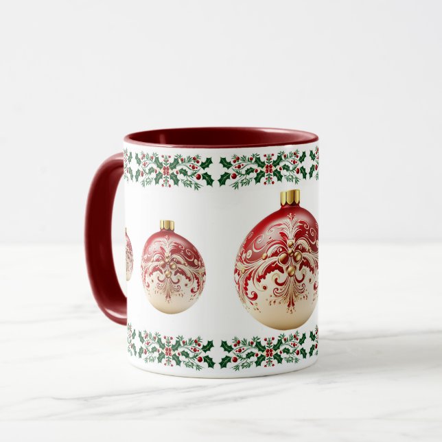 Taza Elegantes Navidades botánicos decorativos (Anverso izquierdo)