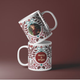 Taza Elegantes Navidades de Flores Rojas Vintage person