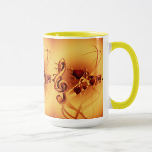 Taza Elegantes notas de oro vintage