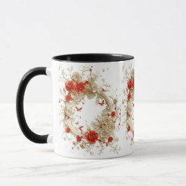 Taza Elegantes Rosas 3D, abejas y belleza botánica
