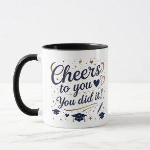 Taza Elegantes saludos para graduación Mug - Azul marin