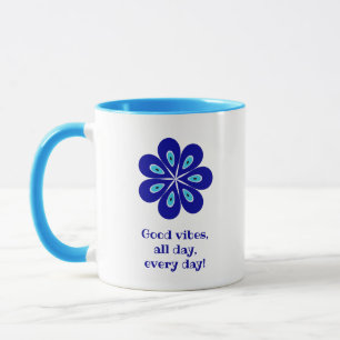 Taza Elegantes Vestidos Buenos, Blue Floral Evil Eye Am