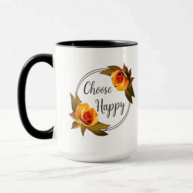 Taza Elegir feliz, presupuesto (Izquierda)