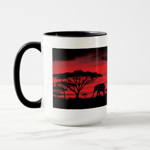 Taza Elephant African Sunset