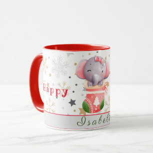 Taza Elephant Holidays Personalizar Mensajes de texto y