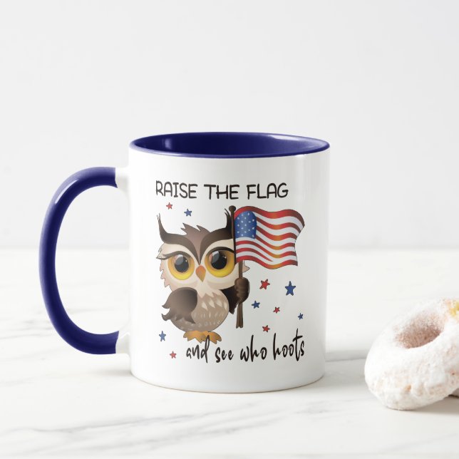 Taza Elevar la bandera (Con donut)