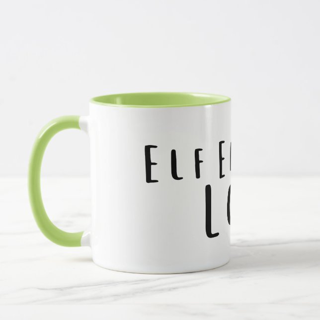 Taza Elf Energy: Low Funny, Exhausted Mug (Izquierda)
