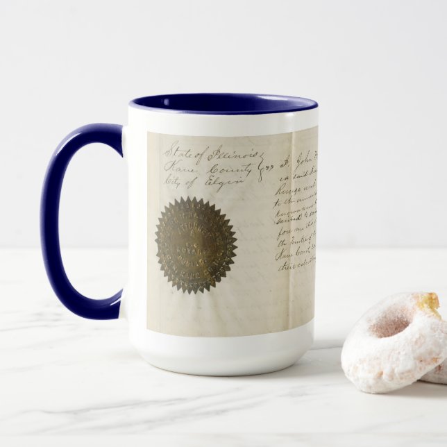 TAZA ELGIN ILLINOIS J W RANSTEAD ALS CAFE BUILDING 1870 (Con donut)