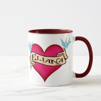 Taza Eliana - tatuaje de encargo del corazón