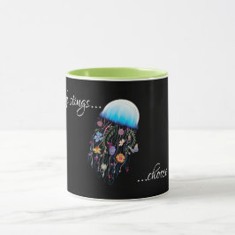 Taza Elige florecer el estímulo de las medusas florales