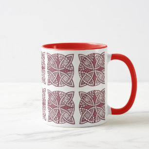 Taza Elija su patrón decorativo de nudo celta de color