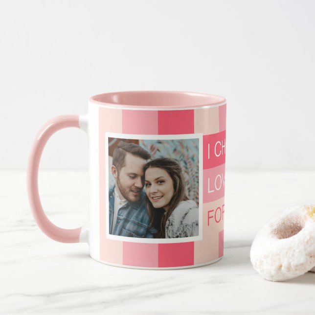 Taza Elijo amarte por siempre Personalizado de fotos (Con donut)
