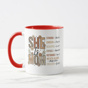 Taza Ella Es Mamá Regalo Floral de Estampado de