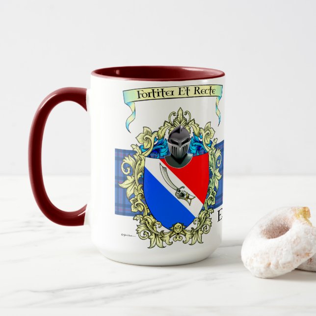 Taza Elliott Tartan & Escudo Mug (Con donut)