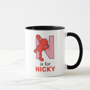 Taza Elmo Alfabeto   Rosa N