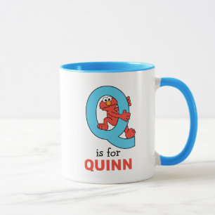 Taza Elmo Alphabet   Q Azul