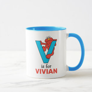 Taza Elmo Alphabet   V Azul