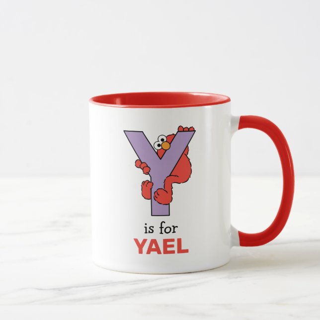Taza Elmo Alphabet | Y Púrpura (Derecha)