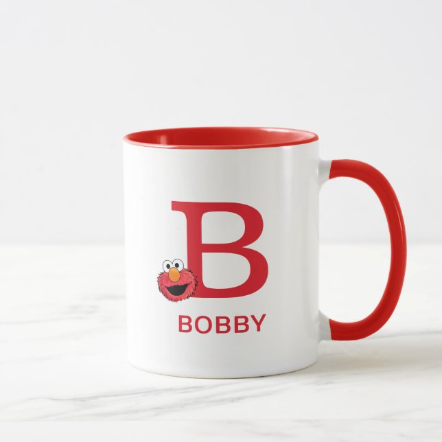 Taza Elmo Añadir tu nombre y monograma B (Derecha)