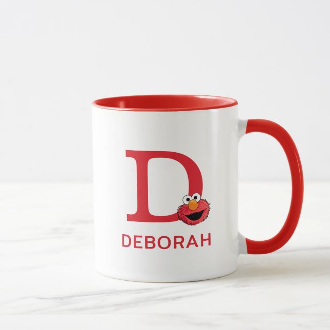 Taza Elmo Añadir tu nombre y monograma D (Derecha)