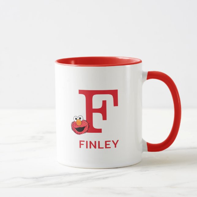 Taza Elmo Añadir tu nombre y monograma F (Derecha)