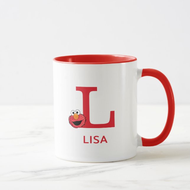 Taza Elmo Añadir tu nombre y monograma L (Derecha)