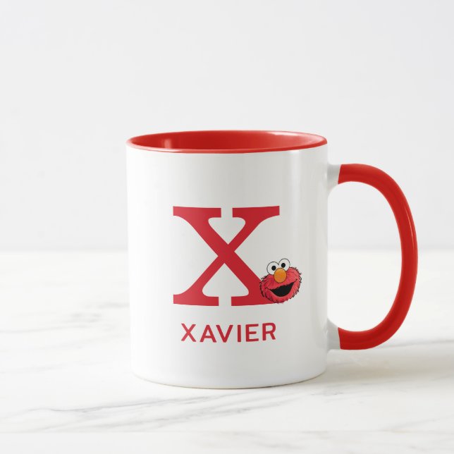 Taza Elmo Añadir tu nombre y monograma X (Derecha)