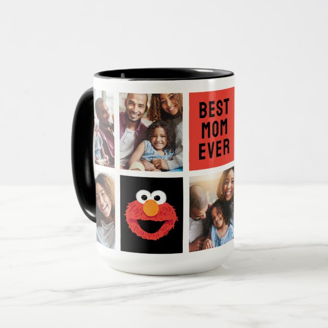 Taza Elmo Big Face | Mamá - Collage de fotos (Anverso izquierdo)