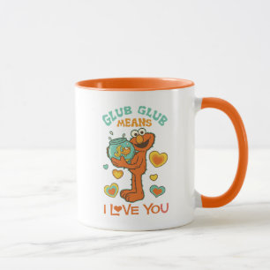 Taza Elmo sosteniendo su pez dorado mascota