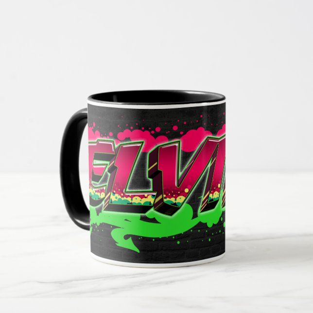 Taza Elvira Vorname Name Graffiti red green Tasse (Anverso izquierdo)