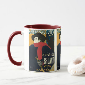 Taza Embajadores, Artistide Bruant por Toulouse Lautrec