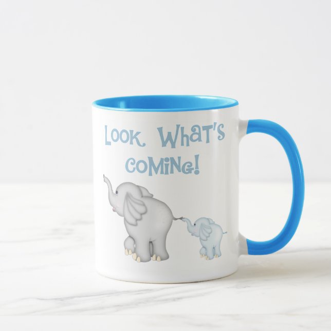Taza Embarazo azul del elefante (Derecha)