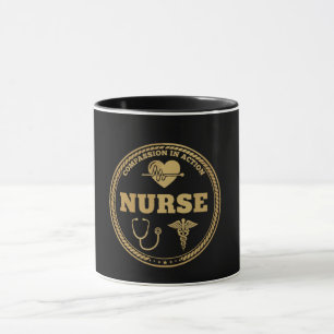 Taza Emblema de Enfermera Profesional Compasión en Ac