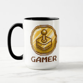 Taza Emblema de Joystick Gamer Pixel - Juegos Retro