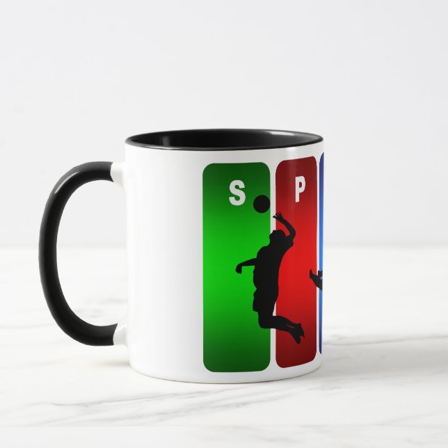 Taza Emblema de voleibol multicolor (Izquierda)