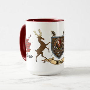 Taza Emblema del clan escocés Adair y ciervos de las Hi
