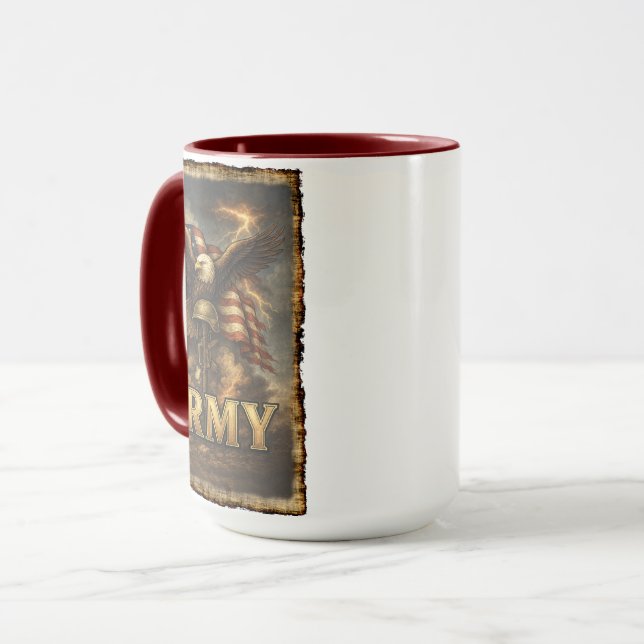 Taza Emblema del Ejército con Bandera y Águila (Anverso izquierdo)