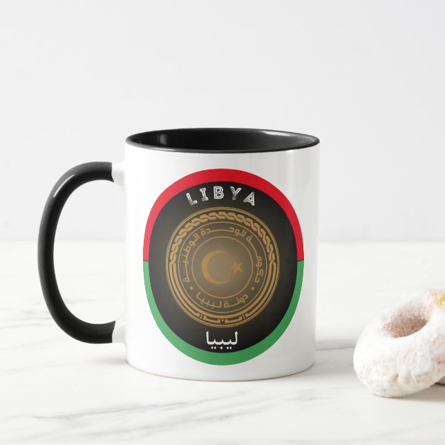Taza Emblema del Patrimonio de Libia (Con donut)