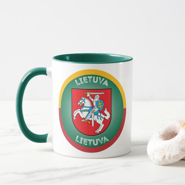 Taza Emblema del Patrimonio de Lituania (Con donut)
