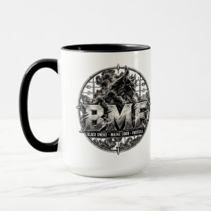 Taza Emblema Grunge Fútbol Maine Coon Humo Negro