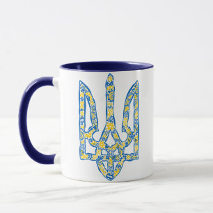 Taza Emblema nacional ucraniano trident tryzub