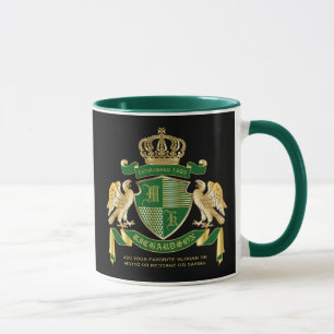 Taza Emblema personalizado de águila dorada verde de es