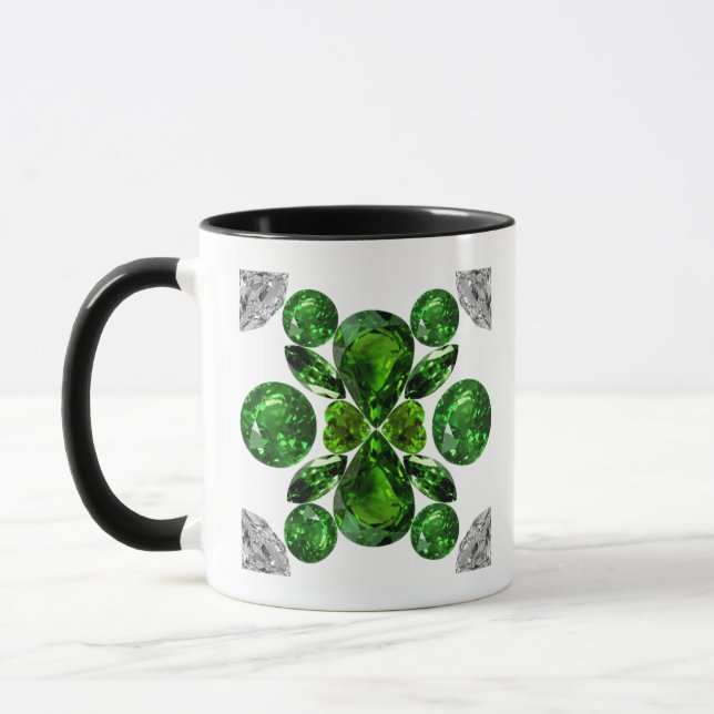 Taza Emerald Diamond Gemstone Art Green (Izquierda)